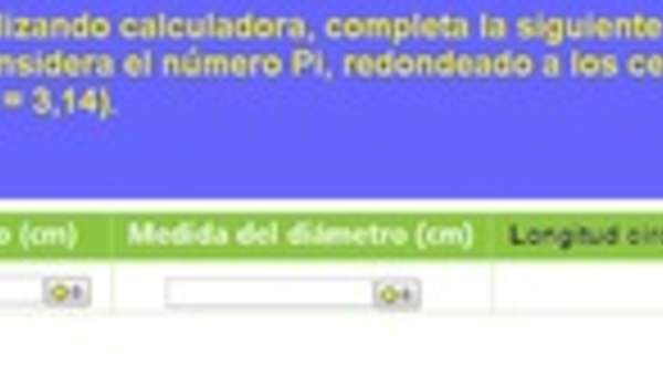 Cálculo de la medida del radio y del diámetro a partir de la medida de la longitud de una circunferencia (II)