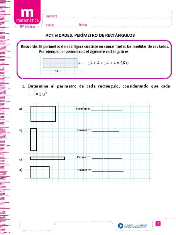 Perímetro de rectángulo