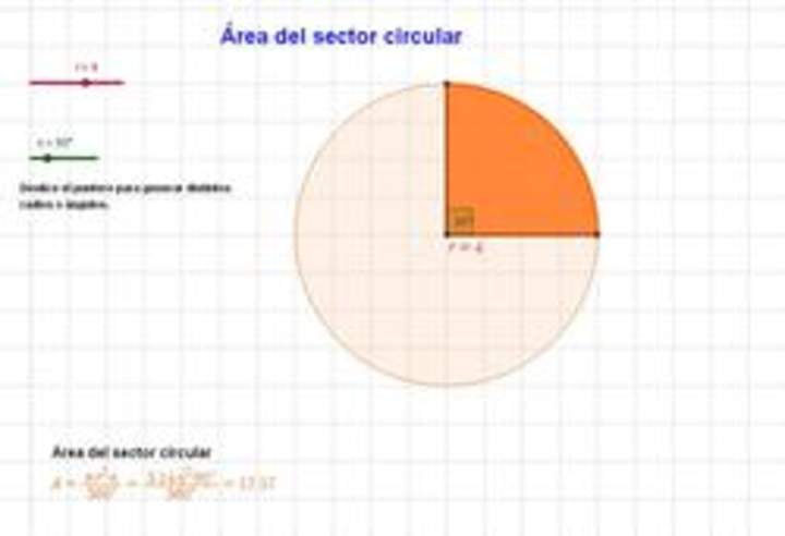 Área de un sector circular