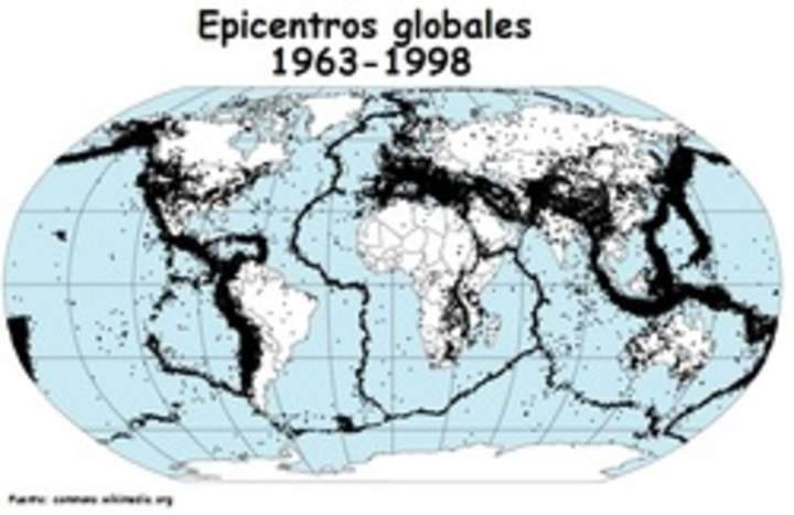 Epicentros globales entre el 1963-1998