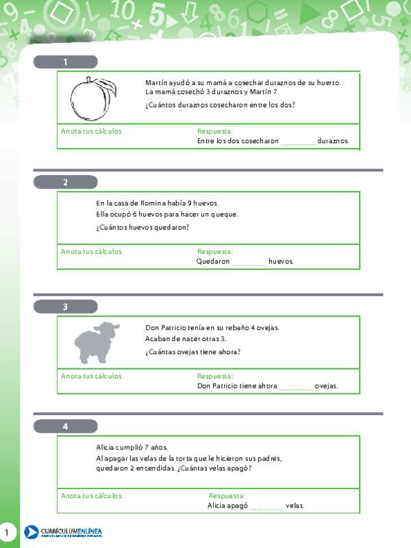 Resolución de problemas de adición y sustracción