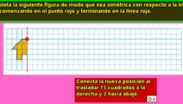 Completar una figura dado el eje de simetría