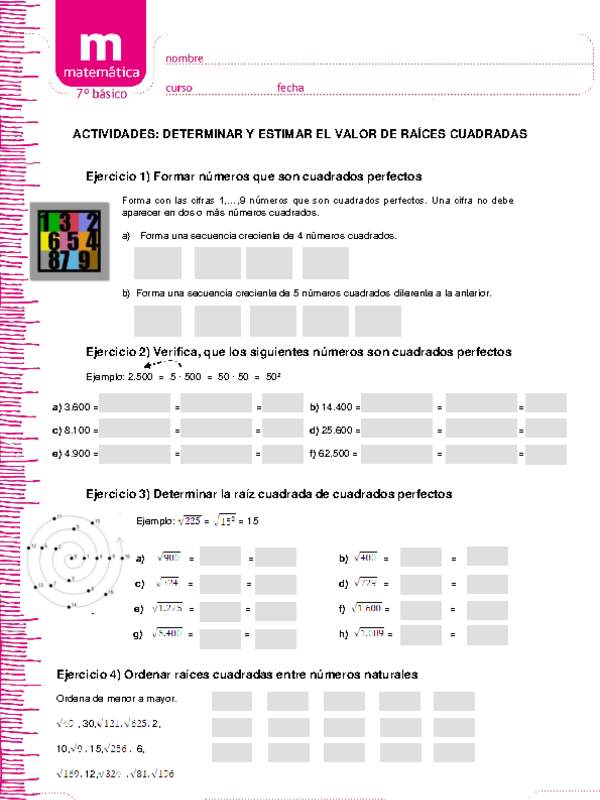 Estimar y determinar el valor de raíces cuadradas