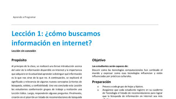 Unidad 1 - Lección 1: ¿cómo buscamos información en internet?