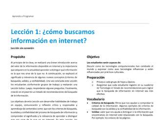 Unidad 1 - Lección 1: ¿cómo buscamos información en internet?