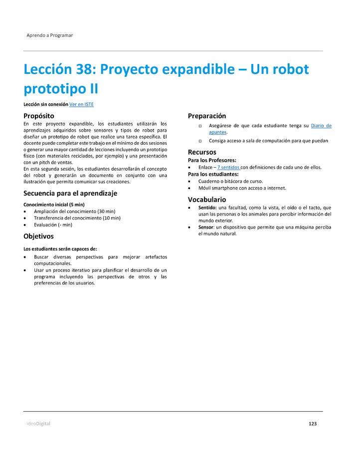 Unidad 4 - Lección 38: Proyecto expandible – Un robot prototipo II