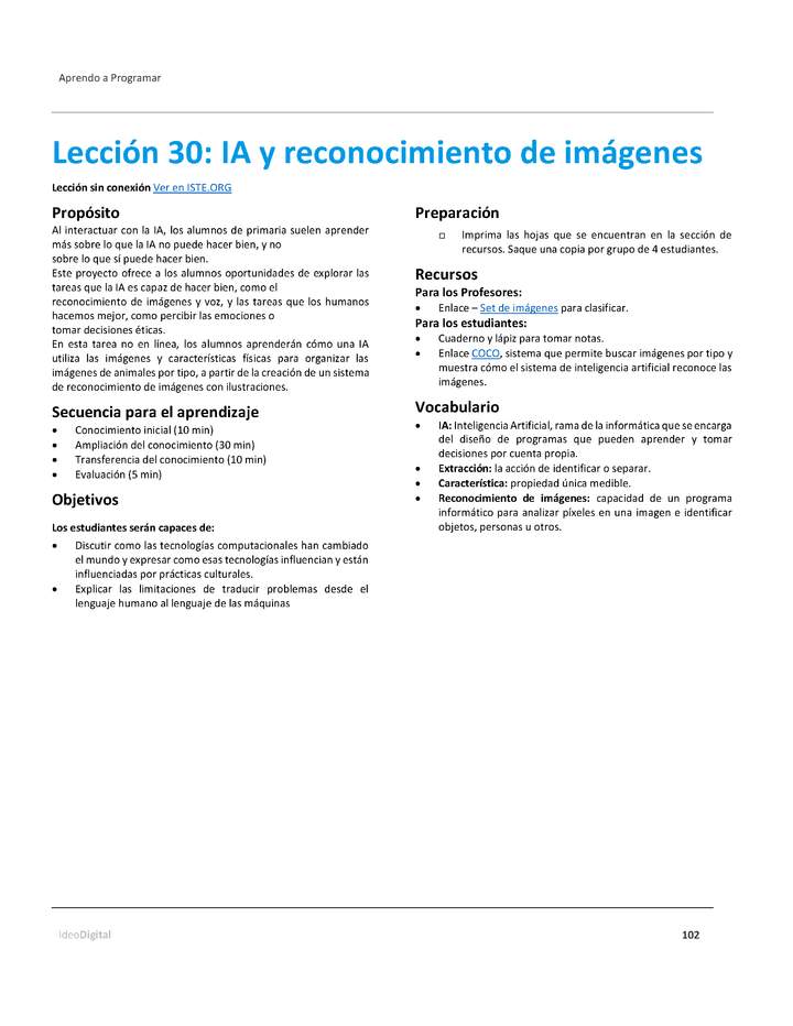 Unidad 4 - Lección 30: IA y reconocimiento de imágenes