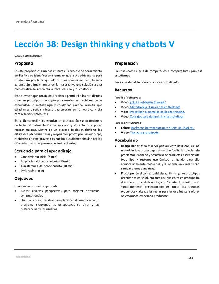 Unidad 2 - Lección 38: Design thinking y chatbots V