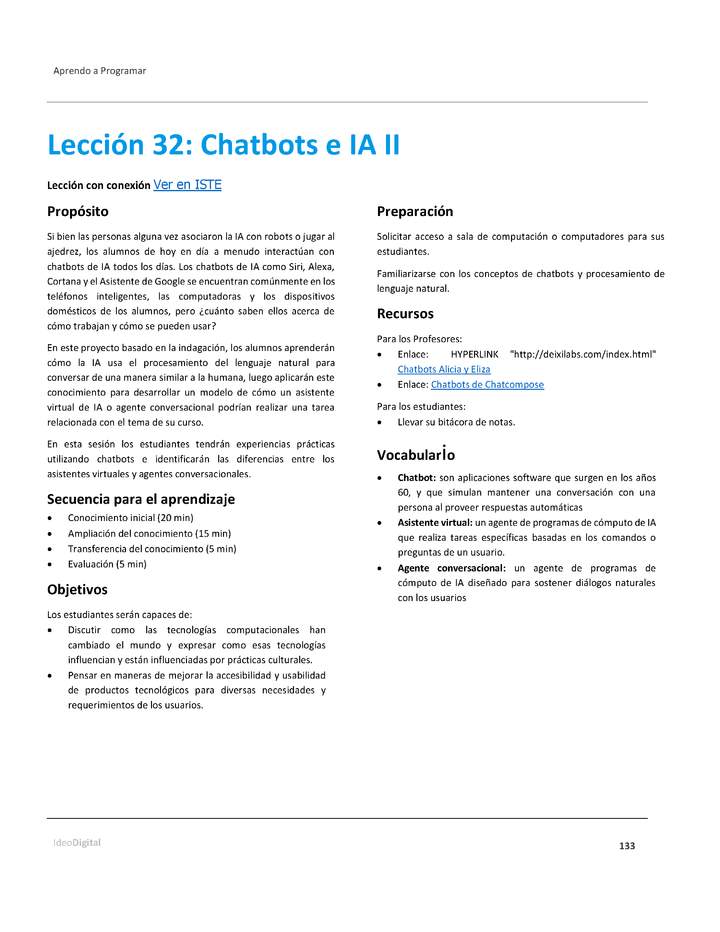 Unidad 2 - Lección 32: Chatbots e IA II