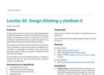 Unidad 2 - Lección 35: Design thinking y chatbots II