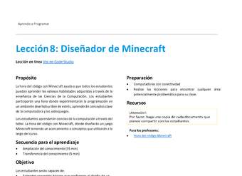 Unidad 1 - Lección 08: Diseñador de Minecraft