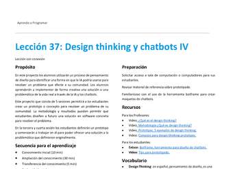 Unidad 2 - Lección 37: Design thinking y chatbots IV
