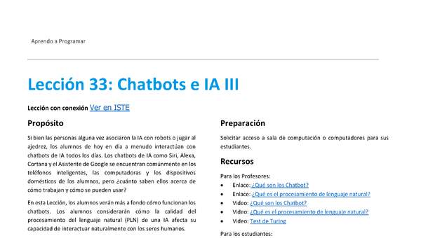 Unidad 2 - Lección 33: Chatbots e IA III