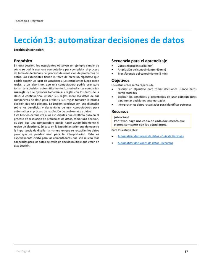 Unidad 1 - Lección13: automatizar decisiones de datos