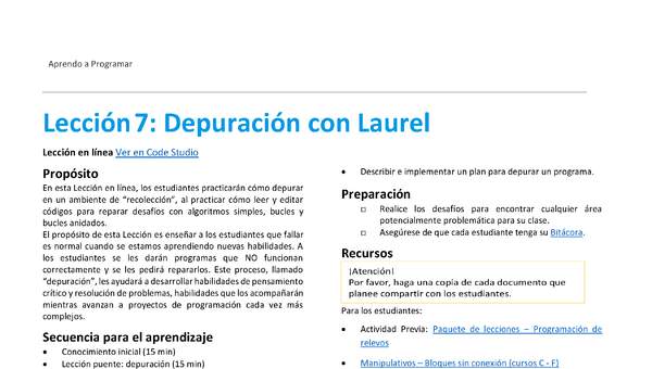 Unidad 1 - Lección7: Depuración con Laurel