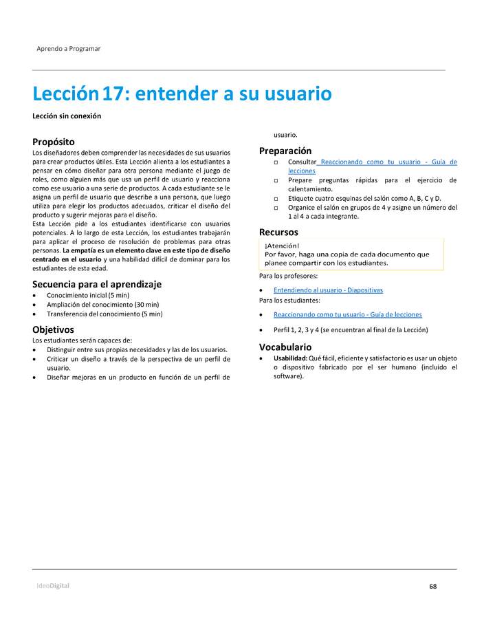 Unidad 2 - Lección17: entender a su usuario