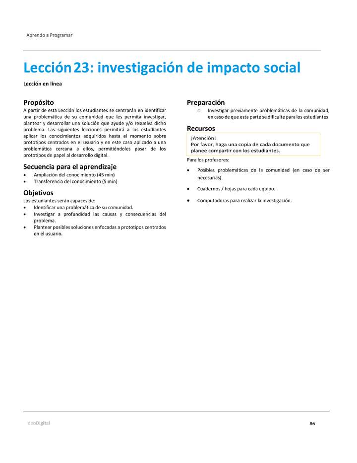 Unidad 2 - Lección23: investigación de impacto social