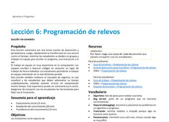 Unidad 1 - Lección 6: Programación de relevos