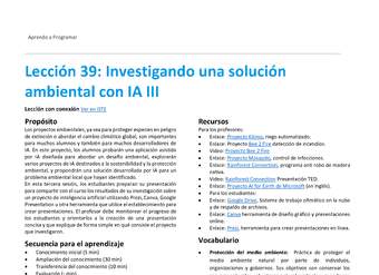 Unidad 2 - Lección 39: Investigando una solución ambiental con IA III