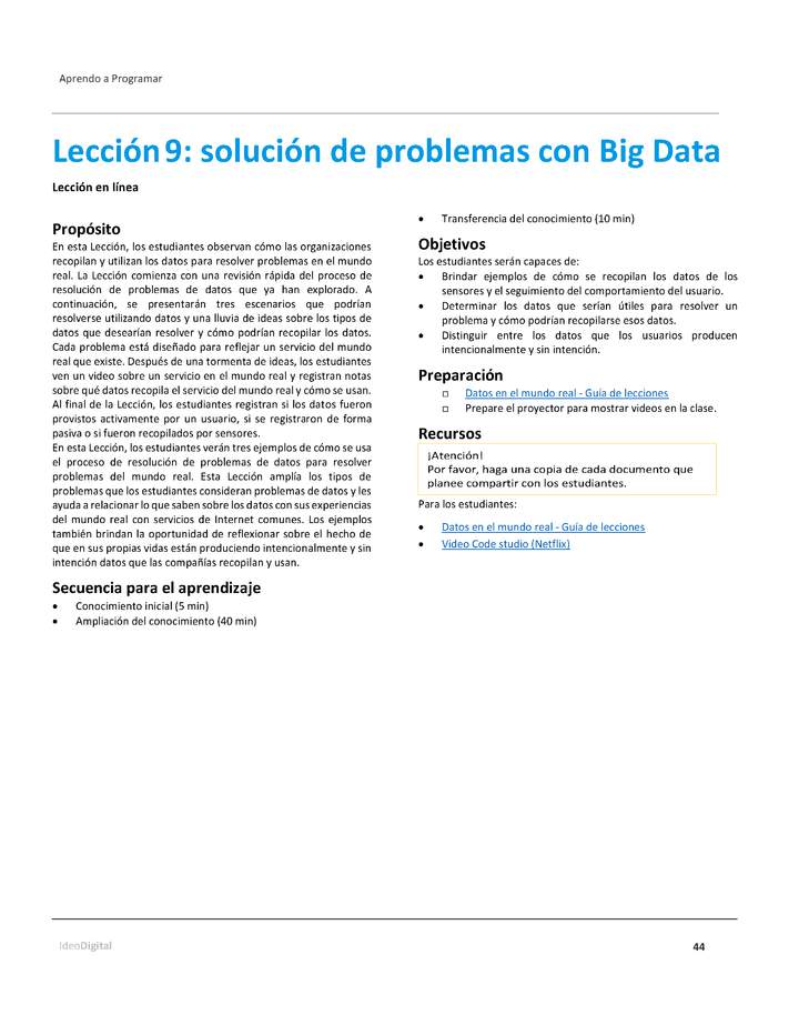 Unidad 1 - Lección9: solución de problemas con Big Data
