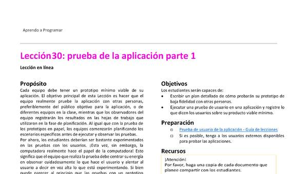 Unidad 2 - Lección 30: prueba de la aplicación parte 1