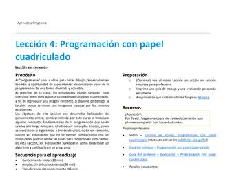 Unidad 1 - Lección 4: Programación con papel cuadriculado