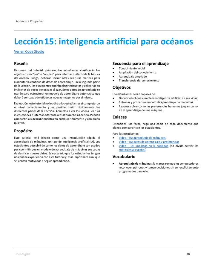 Unidad 3 - Lección 15: inteligencia artificial para océanos