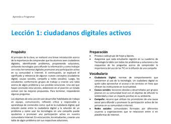 Unidad 1 - Lección 1: ciudadanos digitales activos