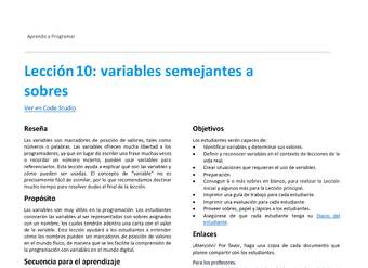 Unidad 3 - Lección 10: variables semejantes a sobres