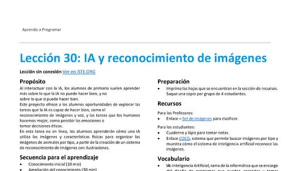 Unidad 4 - Lección 30: IA y reconocimiento de imágenes