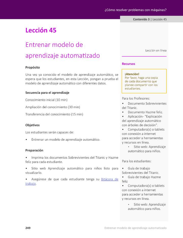 Unidad 2 - Lección 45: Entrenar modelo de aprendizaje automatizado