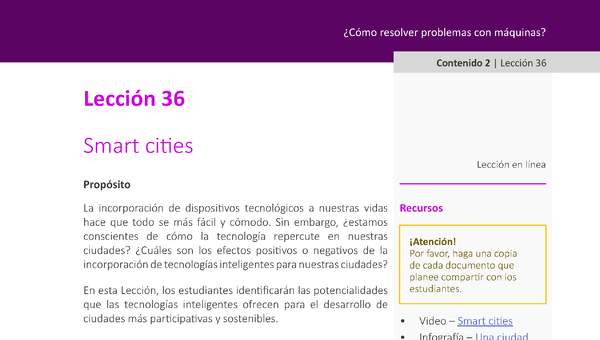 Unidad 2 - Lección 36: Smart cities