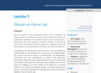 Unidad 1 - Lección 07: Dibujar en Game Lab