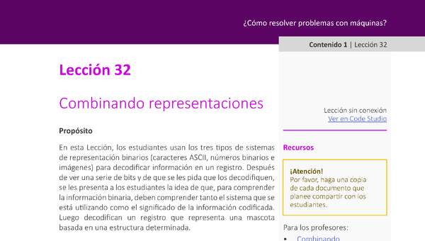 Unidad 2 - Lección 32: Combinando representaciones