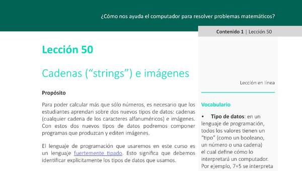 Unidad 3 - Lección 50: Cadenas (“strings”) e imágenes