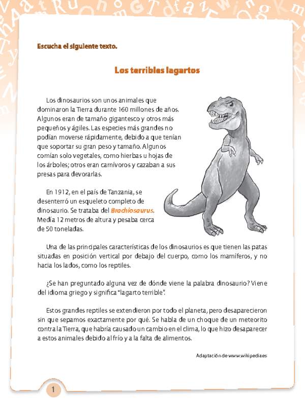 Comprensión dinosaurios