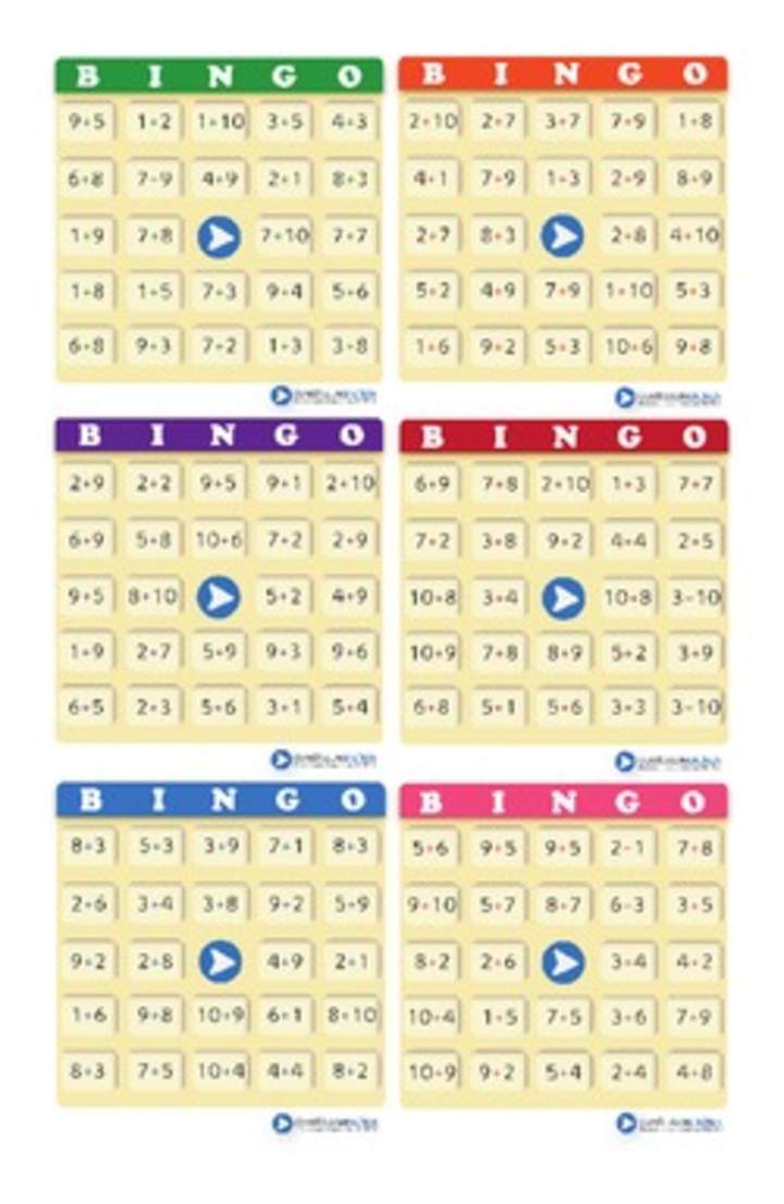 Juego: bingo compuesto de adiciones (IV)