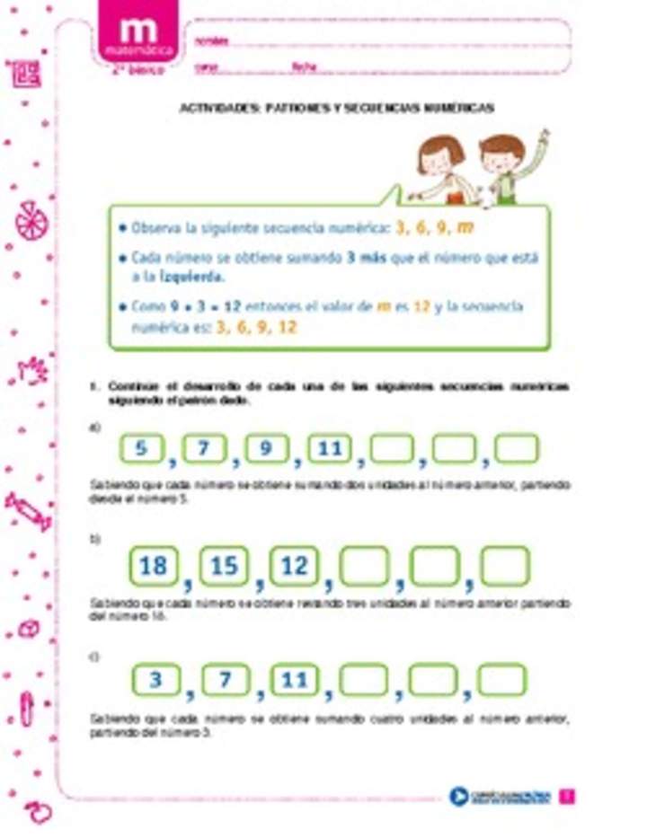 Patrones y secuencias numéricas