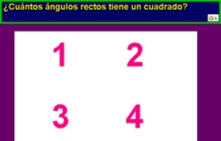 Número de ángulos rectos en un cuadrado