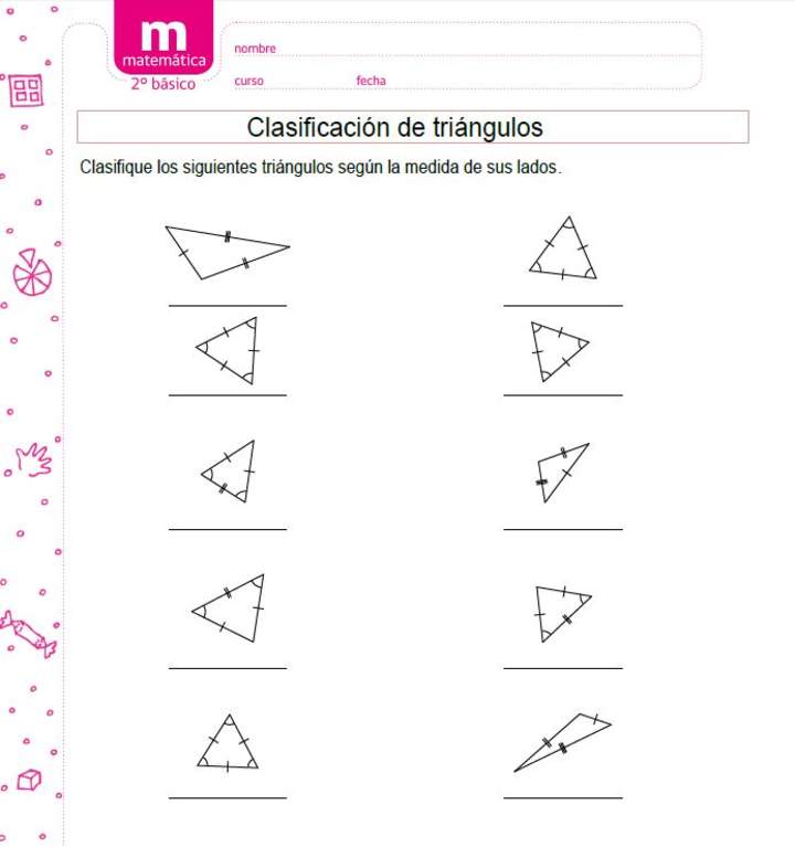 Clasificar triángulos según medidas de lado B