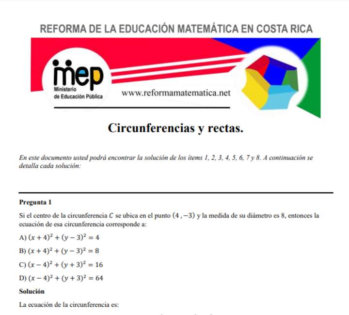 Reformamatematica: Ejercicios de circunferencias y rectas