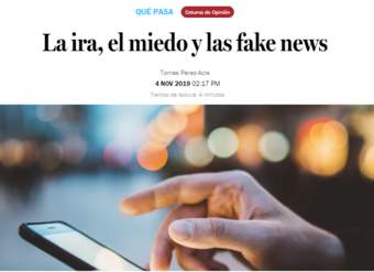 La tercera: La ira, el miedo y las fake news