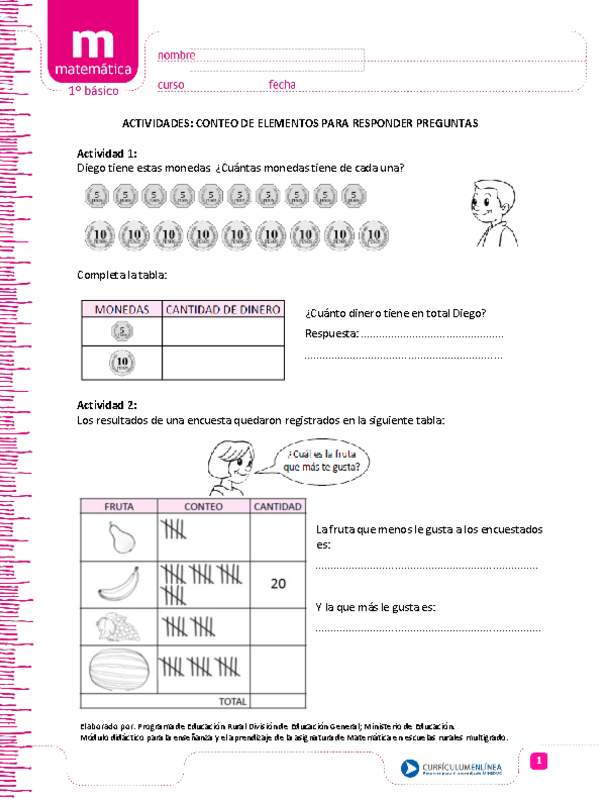 Conteo de elementos para responder preguntas (I)