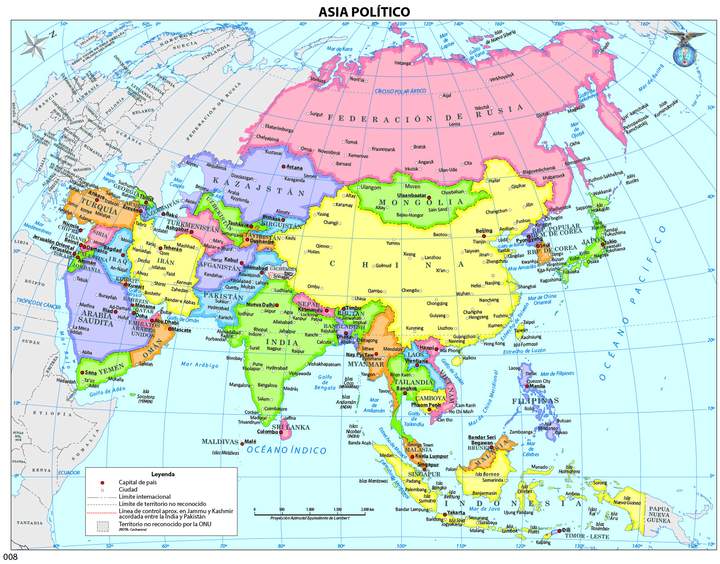 Mapa político de Asia
