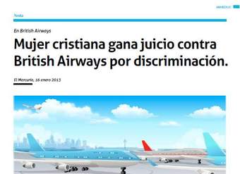 Mujer cristiana gana juicio contra British Airwais por discriminación