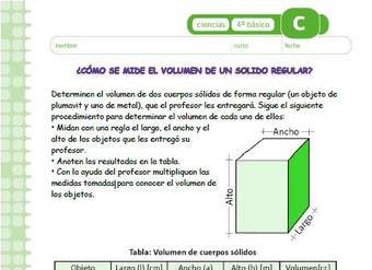 ¿Cómo se mide el volumen de un sólido regular?