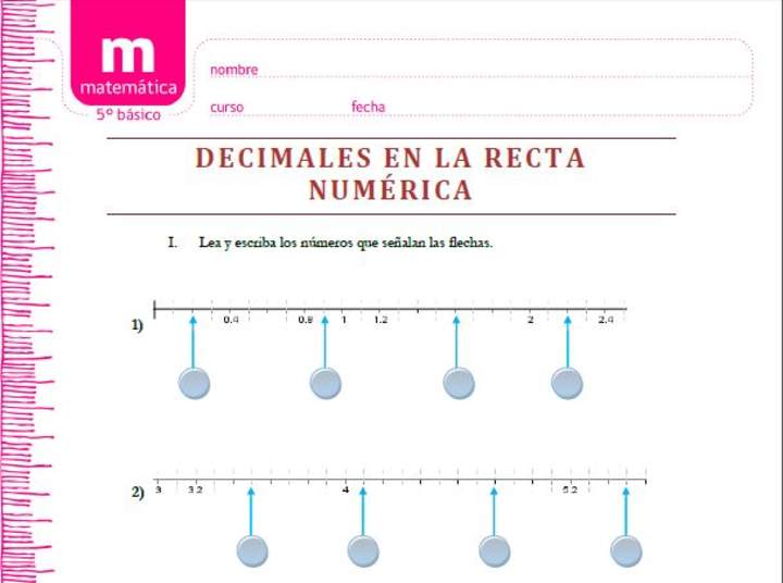 Decimales en la recta numérica