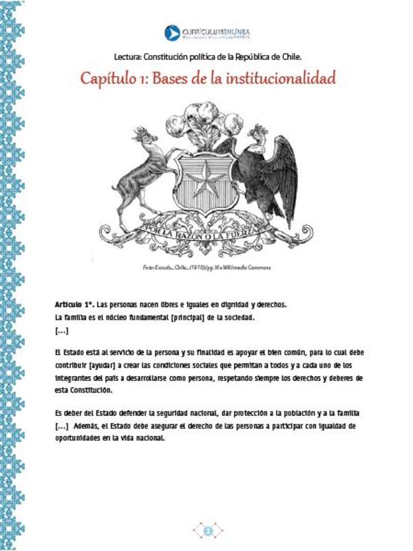 Constitución de Chile: Bases de la institucionalidad