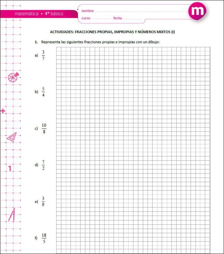 Fracciones propias, impropias y números mixtos (I)