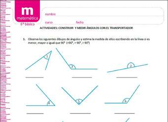 Dibujar y medir ángulos  con el transportador